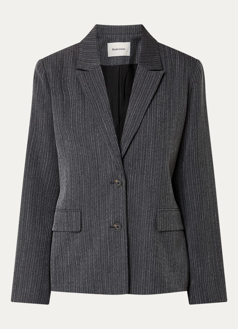 Modström Dames Birna blazer met krijtstreep in de kleur Antraciet