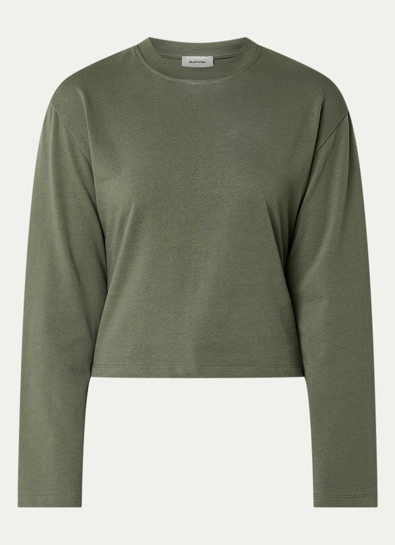 Modström Dames Tampa longsleeve in de kleur Olijfgroen