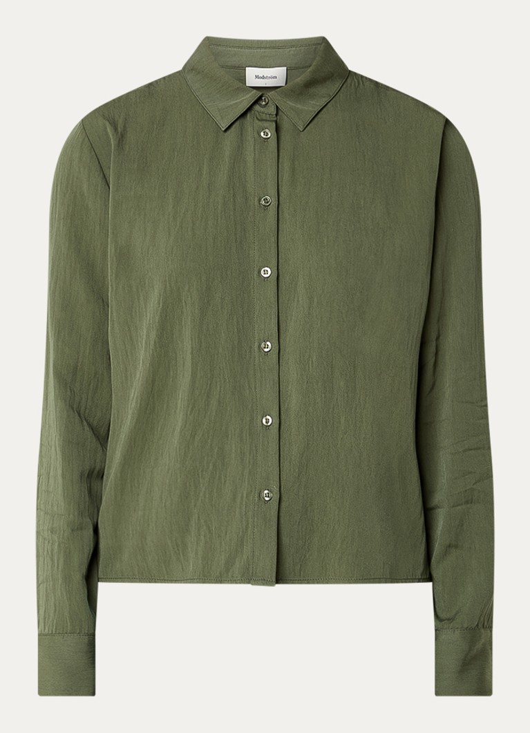 Modström Dames Uddin blouse in de kleur Olijfgroen