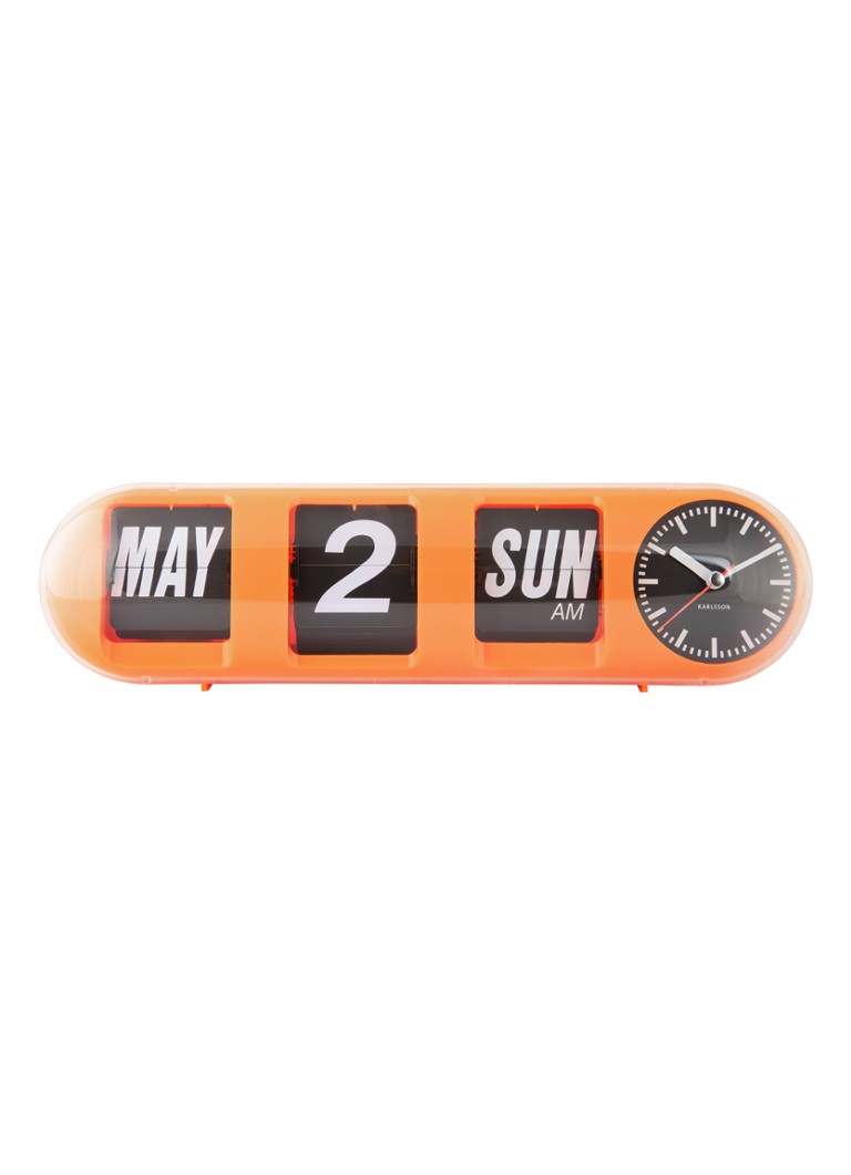 Karlsson Tube Flip wandklok Oranje - Deal