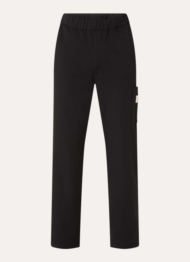 FLÂNEUR Heren Atelier loose fit joggingbroek met logo en steekzakken in de kleur Zwart, maat: L