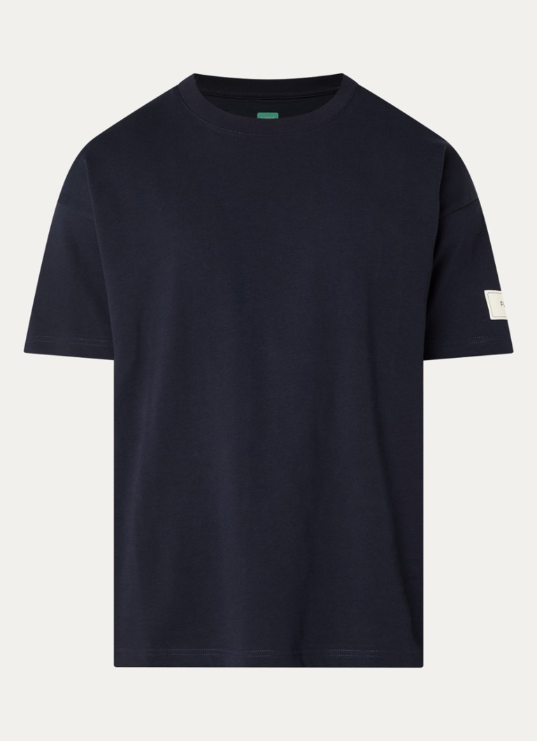FLÂNEUR Heren Atelier T-shirt met logo in de kleur Donkerblauw, maat: S