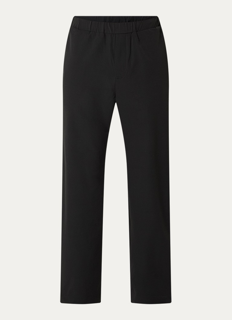 FLÂNEUR Heren Badge straight fit broek met steekzakken in de kleur Zwart, maat: M