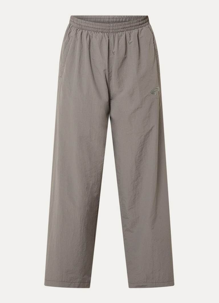 FLÂNEUR Heren Wide fit trackpants met logo en steekzakken in de kleur Grijs, maat: L