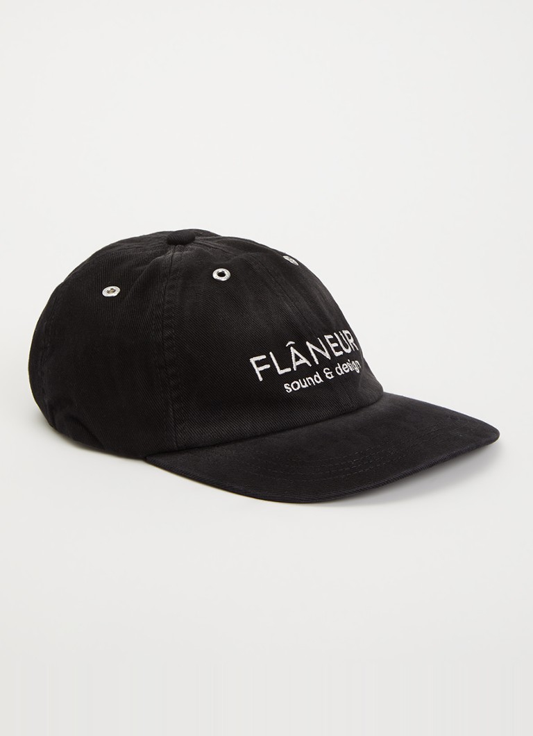 FLÂNEUR Heren S&D Studio Member Pet met logoborduring in de kleur Antraciet, maat: OS