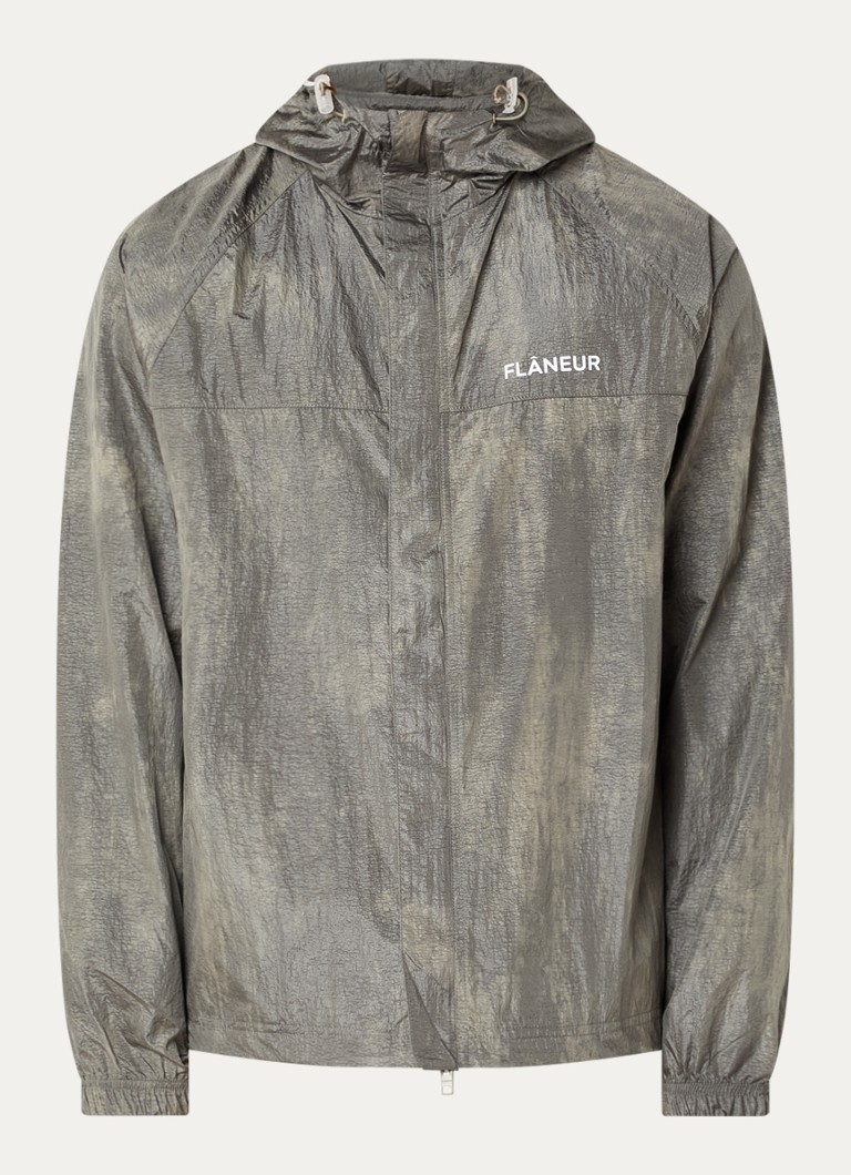 FLÂNEUR Heren Turtle straight fit trackpants met logo en ritszakken in de kleur Grijs, maat: XL