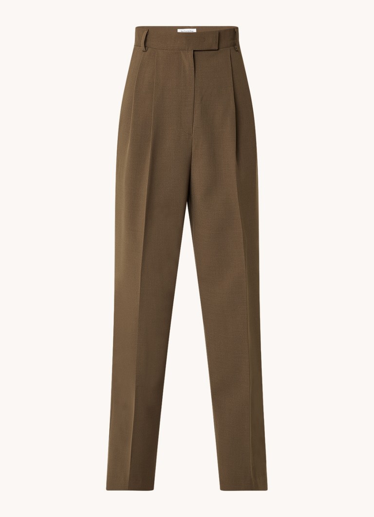 The Frankie Shop Dames Bea high waist straight leg pantalon met steekzakken in de kleur Bruin, maat: S