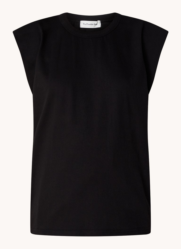 The Frankie Shop Dames Eva top met schoudervulling in de kleur Zwart, maat: M