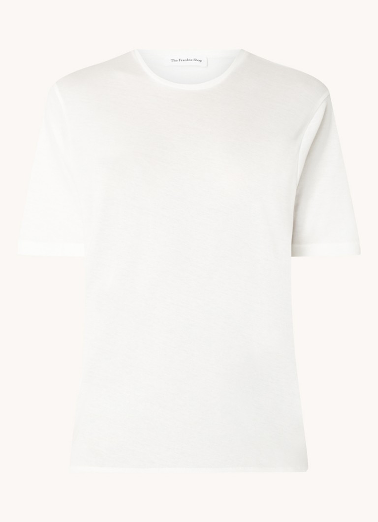 The Frankie Shop Dames Harper T-shirt van katoen in de kleur Gebroken wit, maat: L