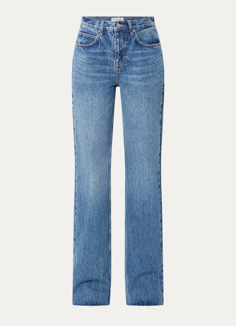 The Frankie Shop Dames Dalston high waist loose fit jeans met lichte wassing in de kleur Indigo, maat: L