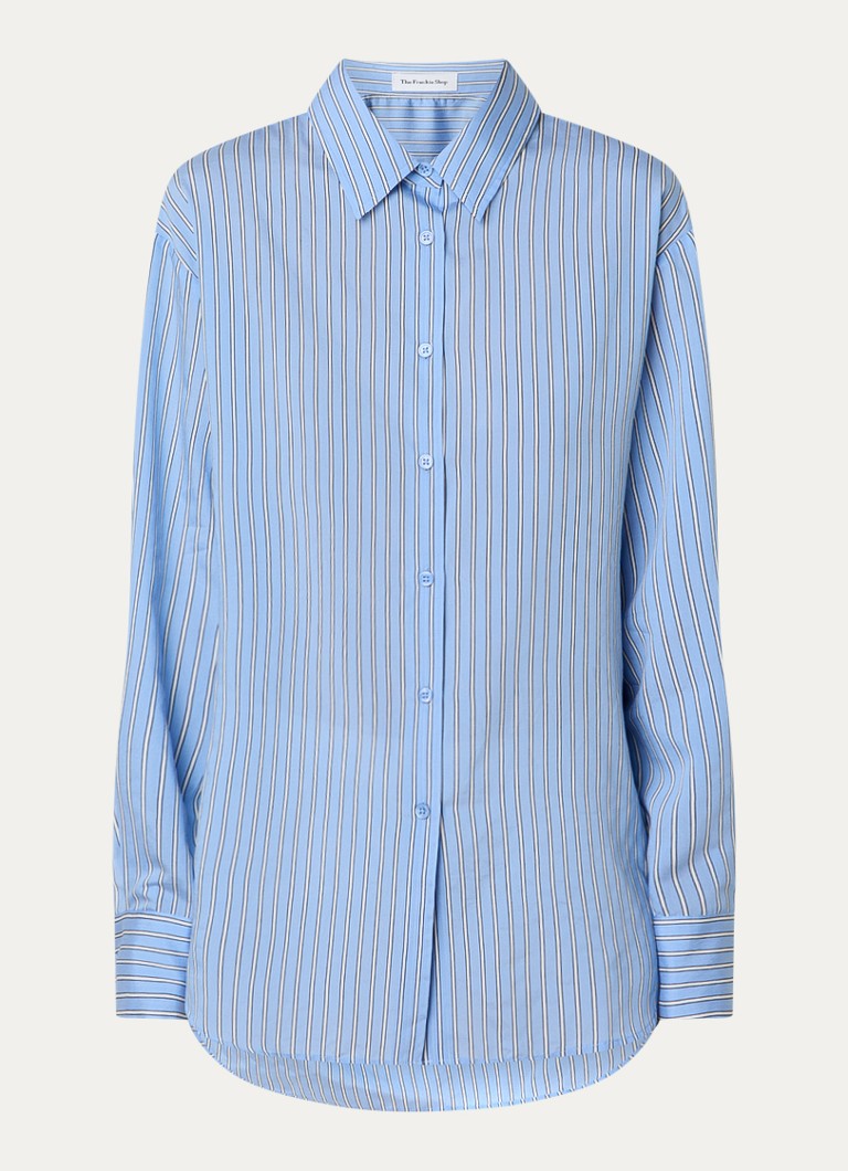 The Frankie Shop Dames Peri Fluid blouse met streepprint in de kleur Blauw, maat: XS