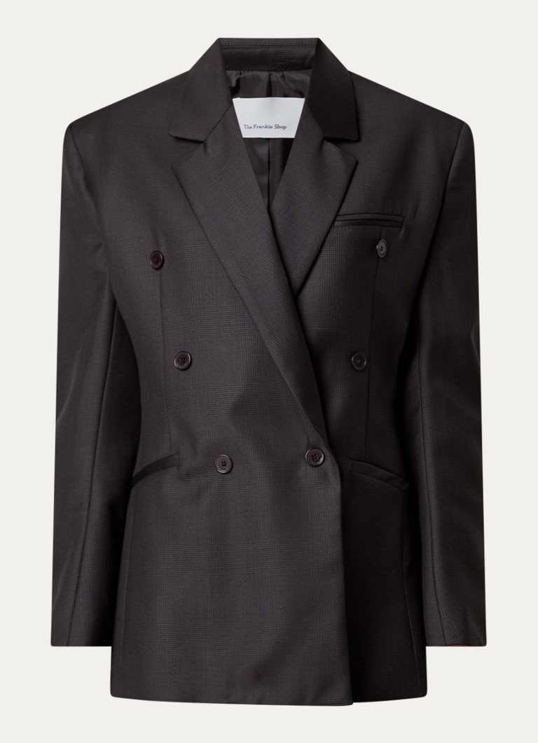 The Frankie Shop Dames Jade double-breasted blazer van wol in de kleur Bruin, maat: XS
