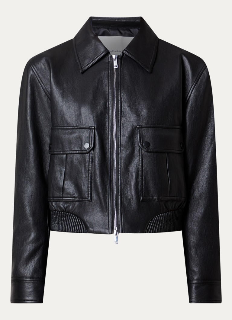 The Frankie Shop Dames Jack van imitatieleer met klepzakken in de kleur Zwart, maat: XS