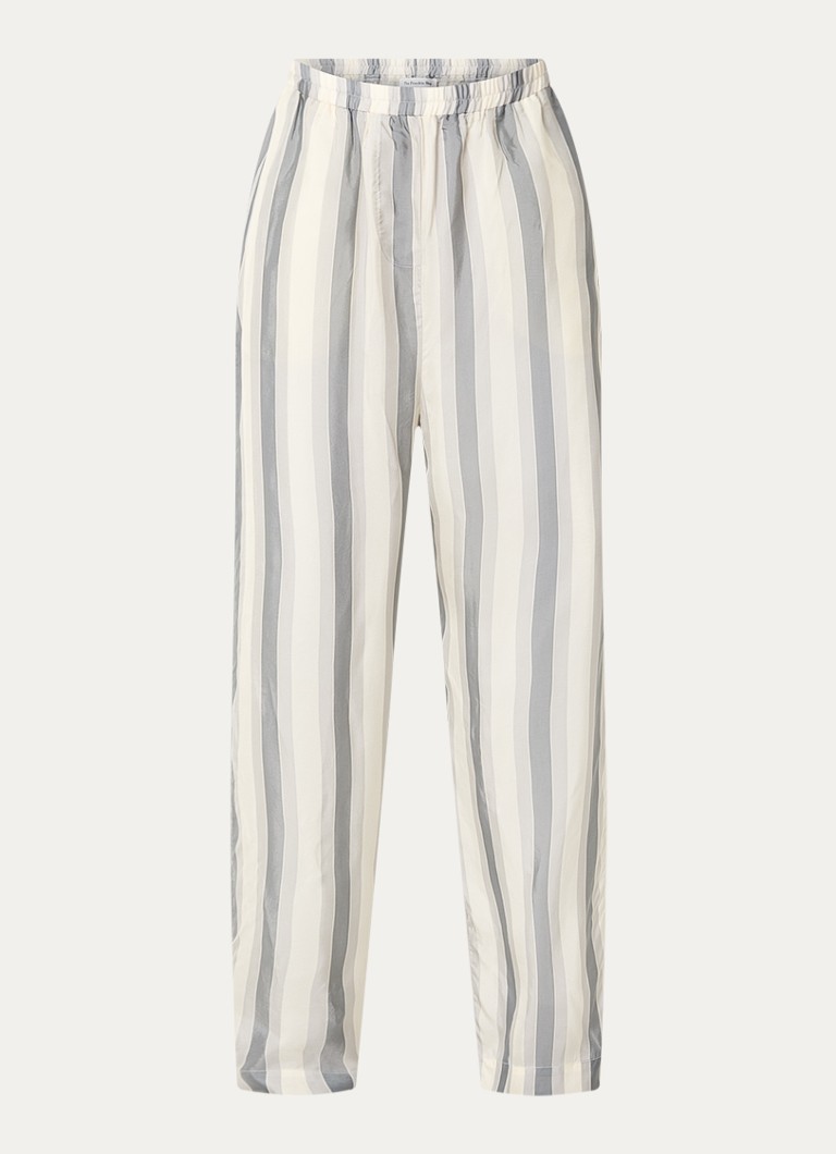 The Frankie Shop Dames Baxter semi-transparante broek met streepprint in de kleur Grijs, maat: XS