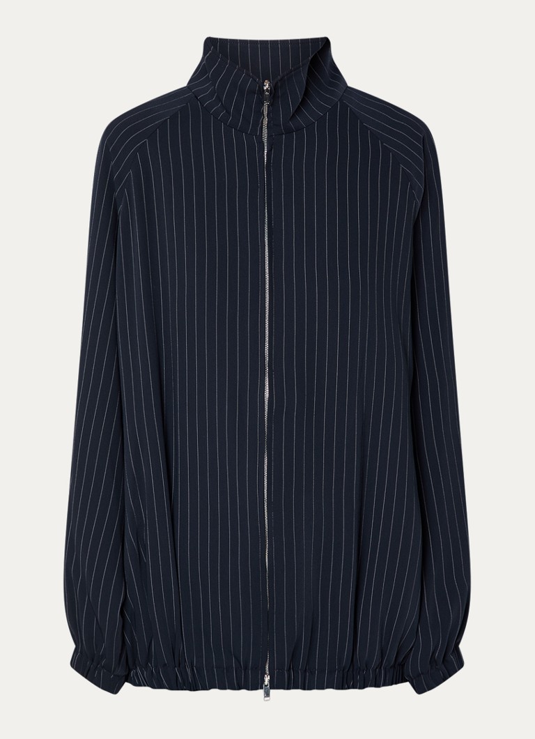 The Frankie Shop Dames Baxter jack met streepprint en steekzakken in de kleur Donkerblauw, maat: XS
