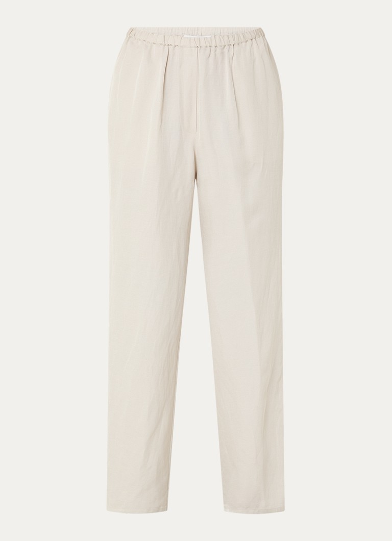 The Frankie Shop Dames Bruna high waist loose fit pantalon in linnenblend in de kleur Beige, maat: M