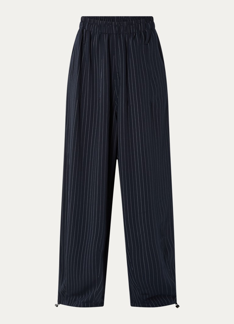 The Frankie Shop Dames Oakdale mid waist balloon fit broek met steekzakken in de kleur Donkerblauw, maat: XS