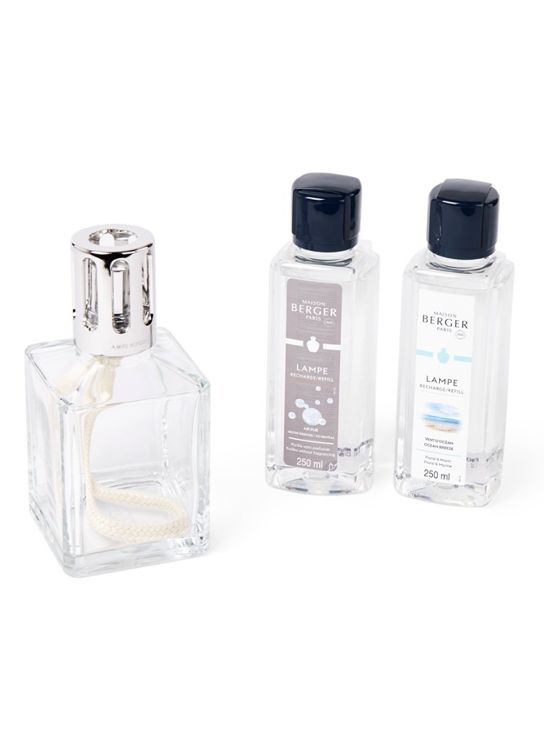 Maison Berger Essentielle Carrée Lampe Berger met navullingen 2 x 250 ml in giftset Transparant - Deal