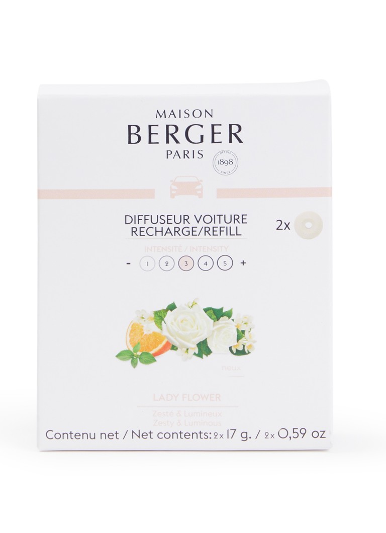 Maison Berger Lady Flower navulling autodiffuser set van 2 Wit - Deal