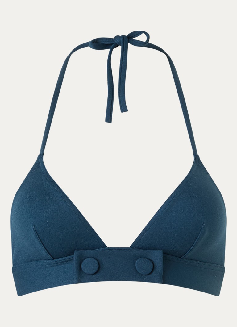 Eres Dames Bord triangel bikinitop met sierknopen in de kleur Blauw, maat: 42