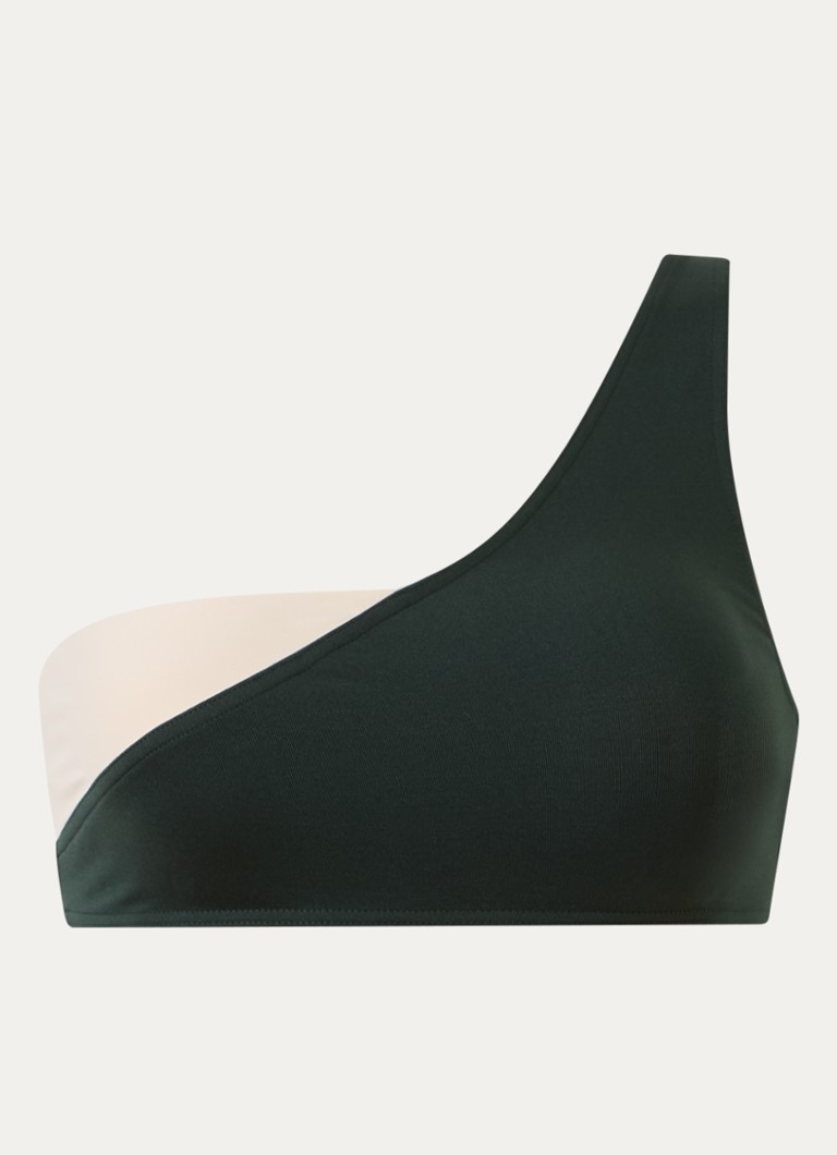 Eres Dames Paradoxe one shoulder bikinitop in de kleur Donkergroen, maat: 42