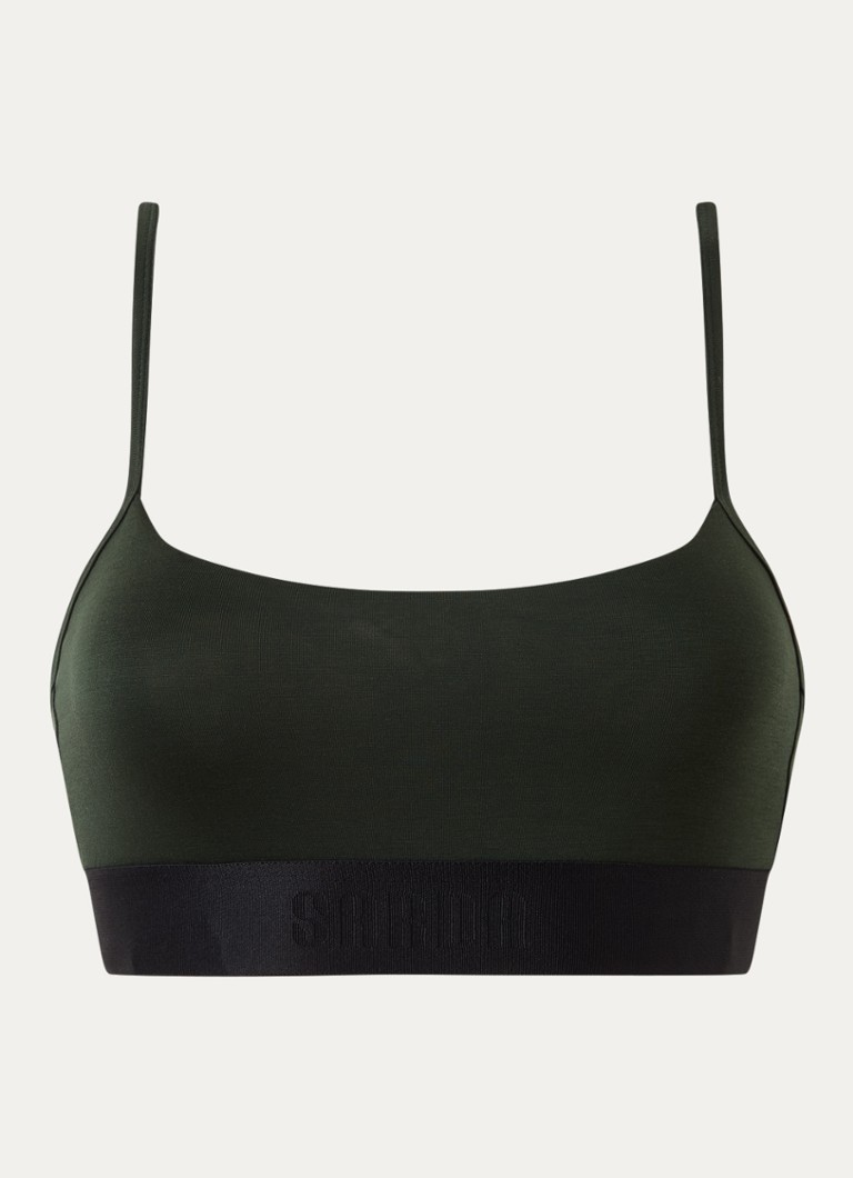 Sarda Dames Eliza bralette met logoband in de kleur Legergroen