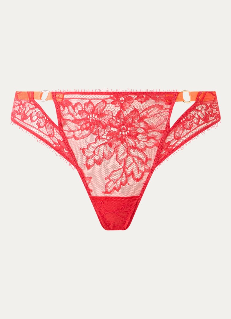 Sarda Dames Lovelace shorty van kant in de kleur Rood