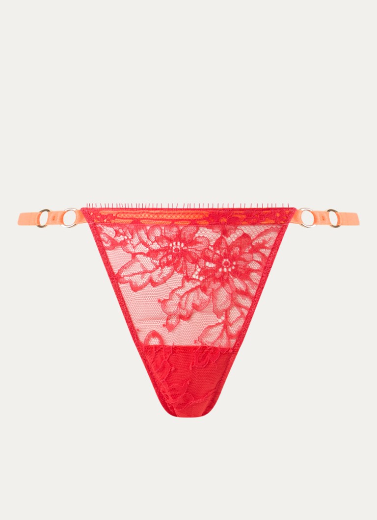 Sarda Dames Lovelace slip van kant in de kleur Koraalrood