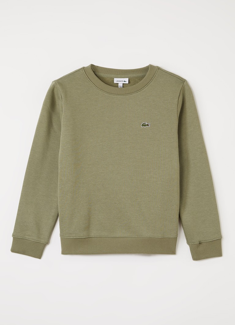 Lacoste Jongens Sweater met logoborduring in de kleur Lindegroen, maat: 16J=176