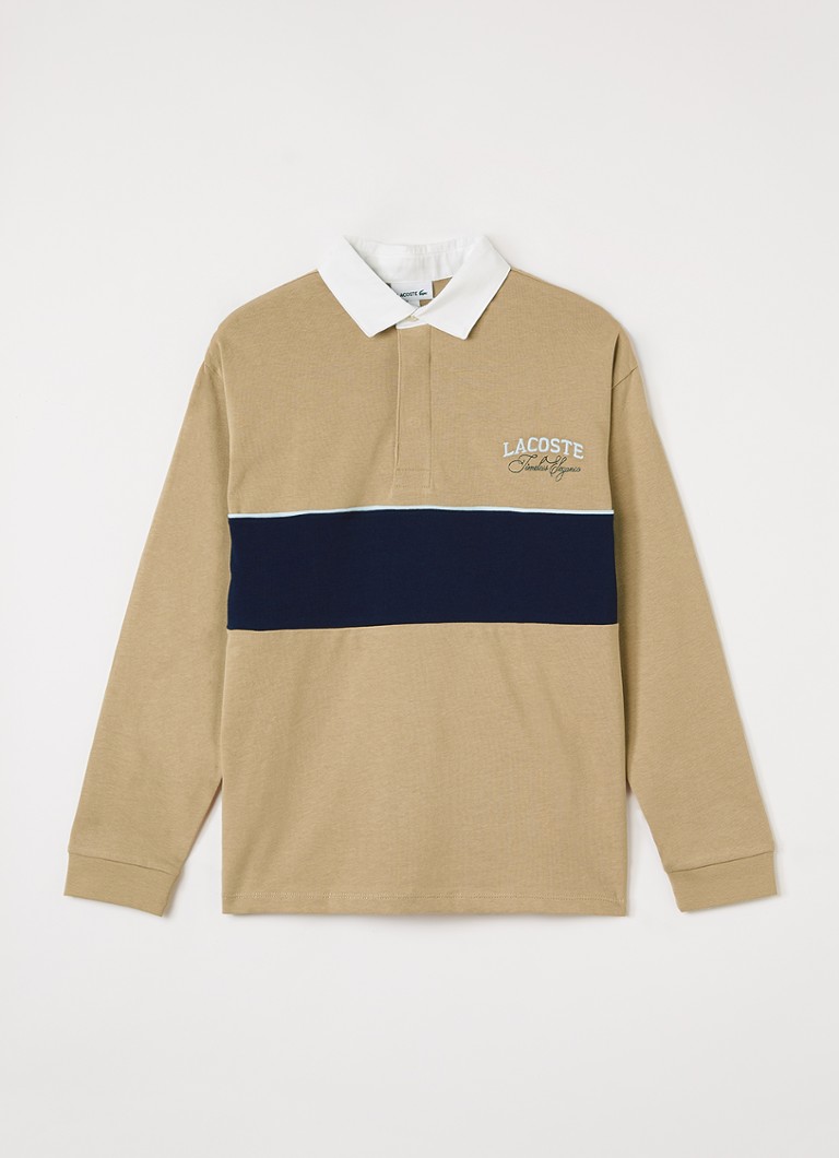 Lacoste Jongens Polo met logoborduring in de kleur Beige, maat: 14J=164