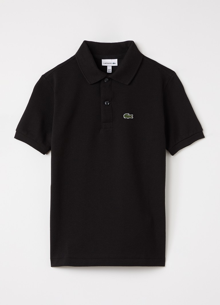 Lacoste Jongens Polo van piqué katoen met logo in de kleur Zwart, maat: 16J=176