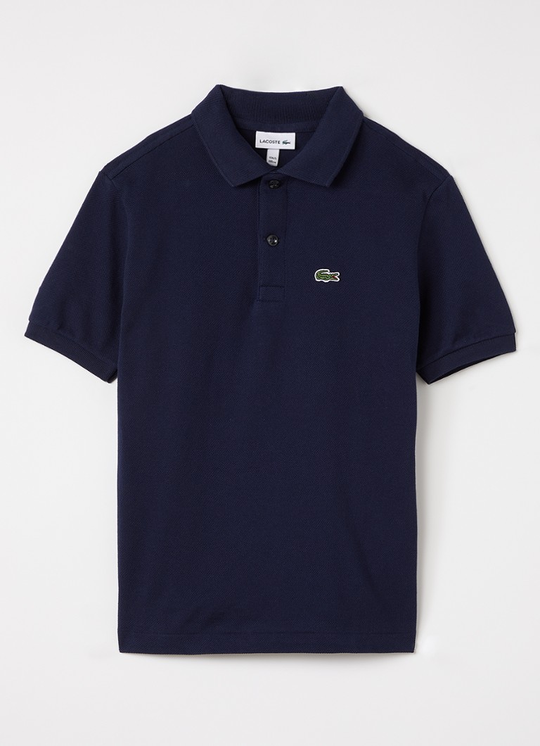 Lacoste Jongens Polo van piqué katoen met logo in de kleur Donkerblauw, maat: 10J=140