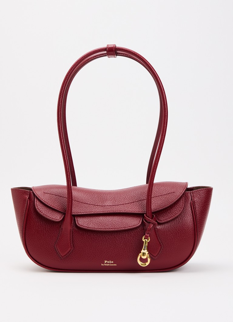 Ralph Lauren Dames Polo Blaze Small schoudertas van leer met tasbedel in de kleur Kersenrood, maat: OSZ