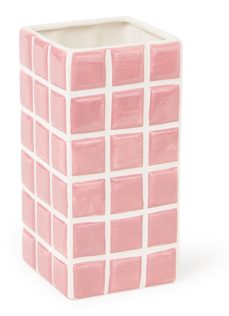 &Klevering Tile vaas 21 cm Roze - Deal
