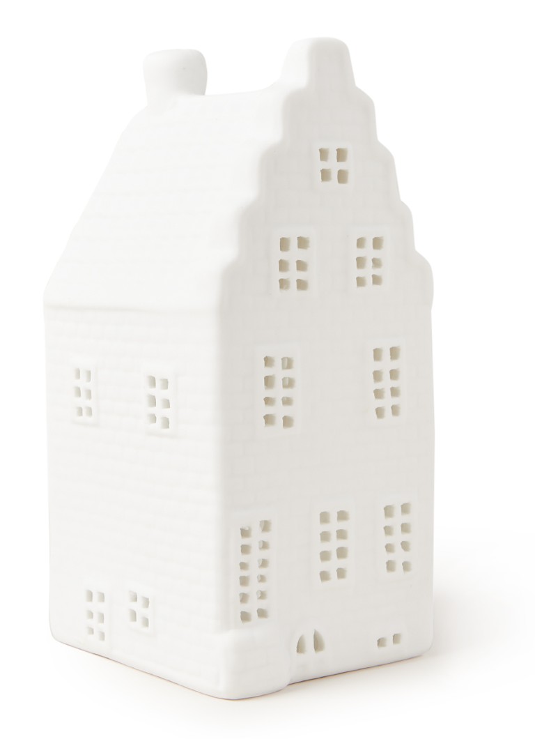 &Klevering Canal house waxinelichthouder 13,5 cm Wit - Deal