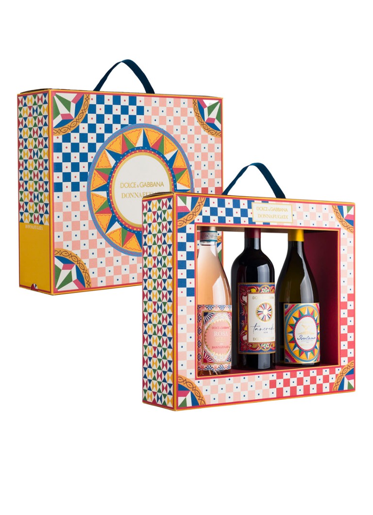 Dolce & Gabbana Giftset met rosé, witte- en rode wijn 3 × 750 ml in geschenkverpakking - Deal
