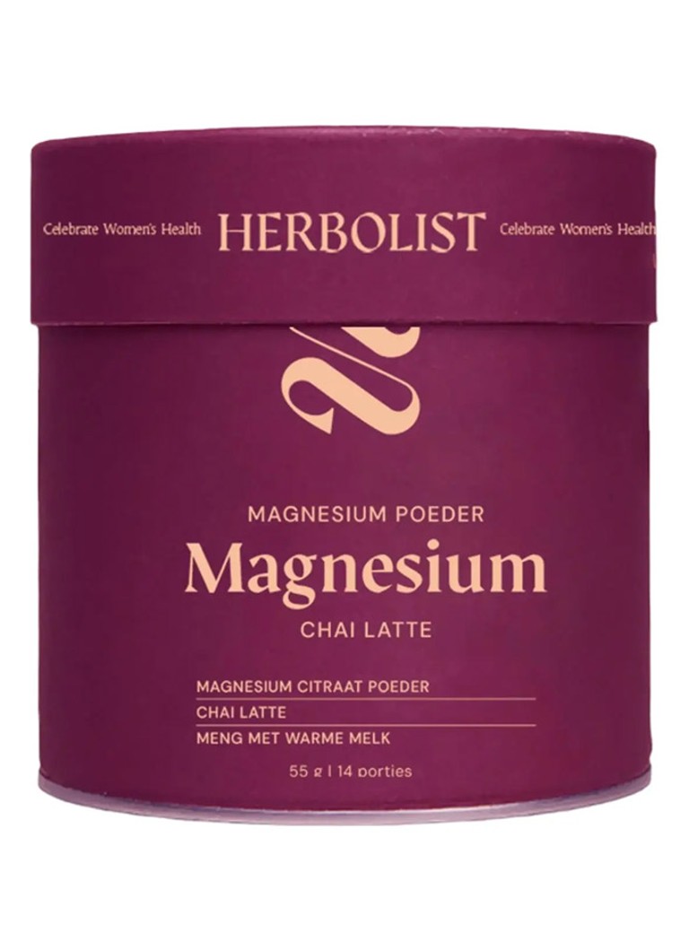 Herbolist Magnesium poeder Beauty - Chai latte 55 gram Nacht & Beauty Chai Gezondheid