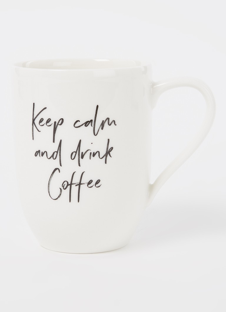 Villeroy & Boch Statement Keep Calm And Drink Coffee kopje 34 cl Gebroken wit - Deal