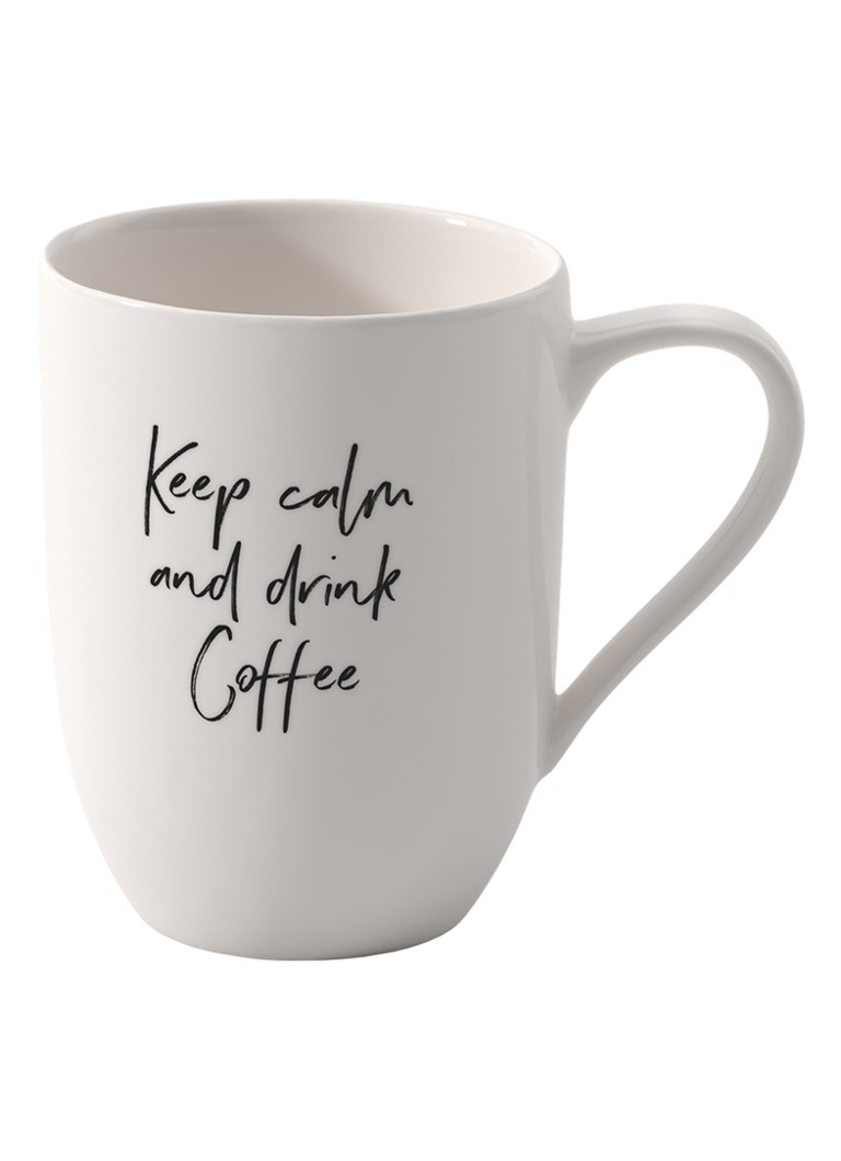 Villeroy & Boch Statement Keep Calm And Drink Coffee kopje 34 cl Gebroken wit - Deal