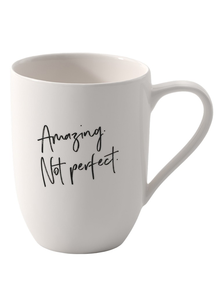 Villeroy & Boch Statement "I'm amazing. Not perfect." kopje 34 cl Gebroken wit - Deal