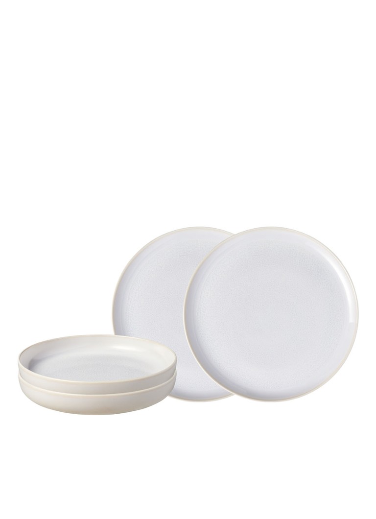 Villeroy & Boch Crafted Cotton seviesset 4-delig Gebroken wit - Deal