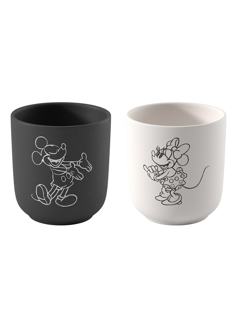 Villeroy & Boch Manufacture Rock - Mickey Mouse koffiebeker set van 2 Zwart - Deal