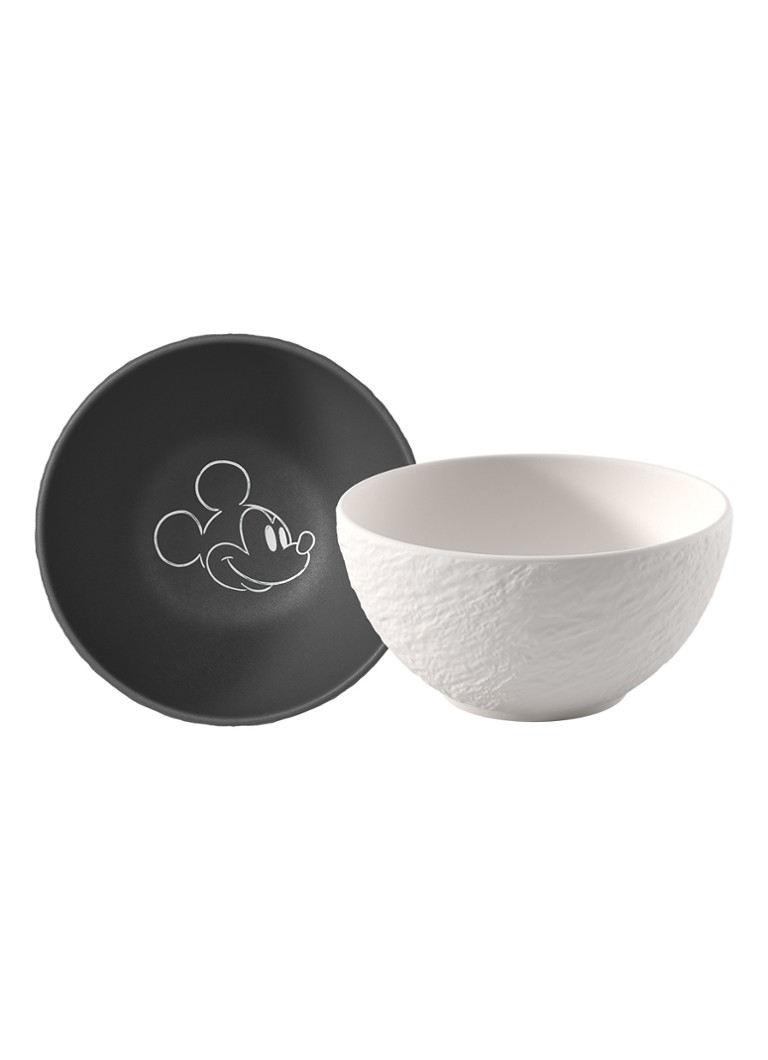 Villeroy & Boch Manufacture Rock - Mickey Mouse kom 14 cm set van 2 Zwart - Deal