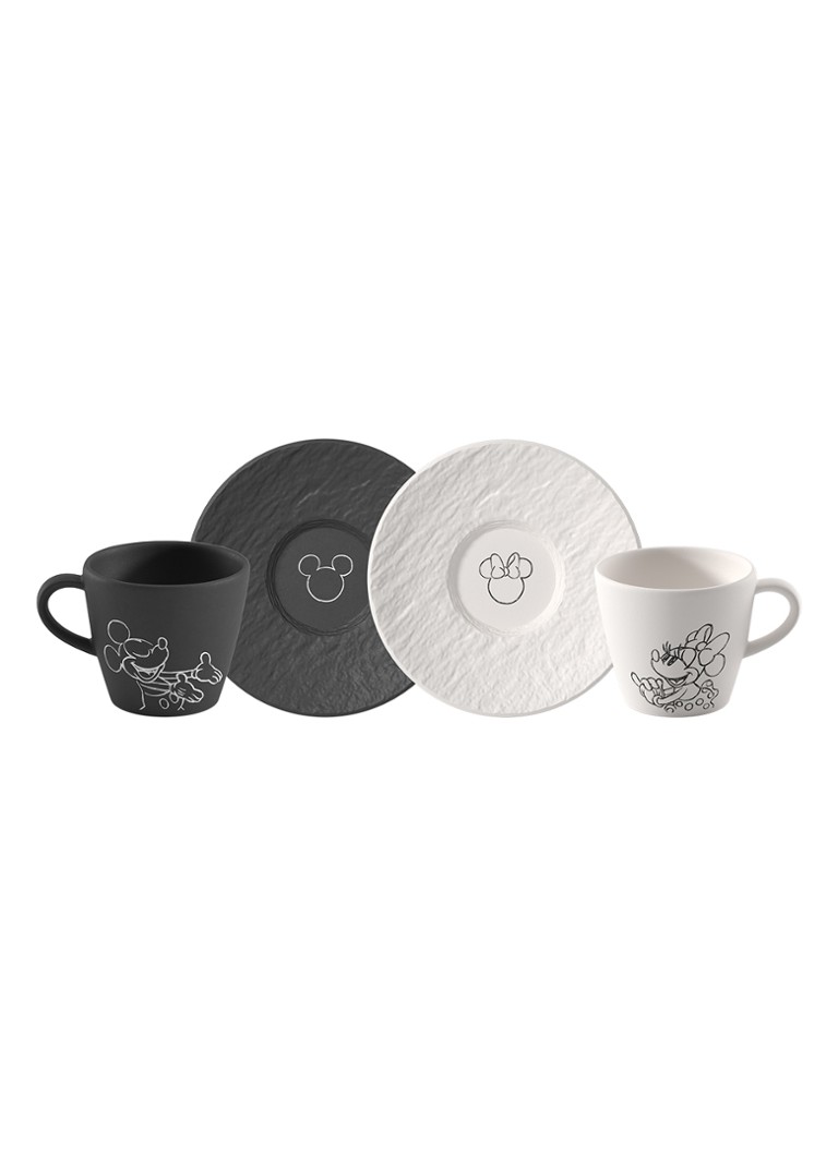 Villeroy & Boch Manufacture Rock - Mickey Mouse espressokopje met schotel 4-delig Zwart - Deal