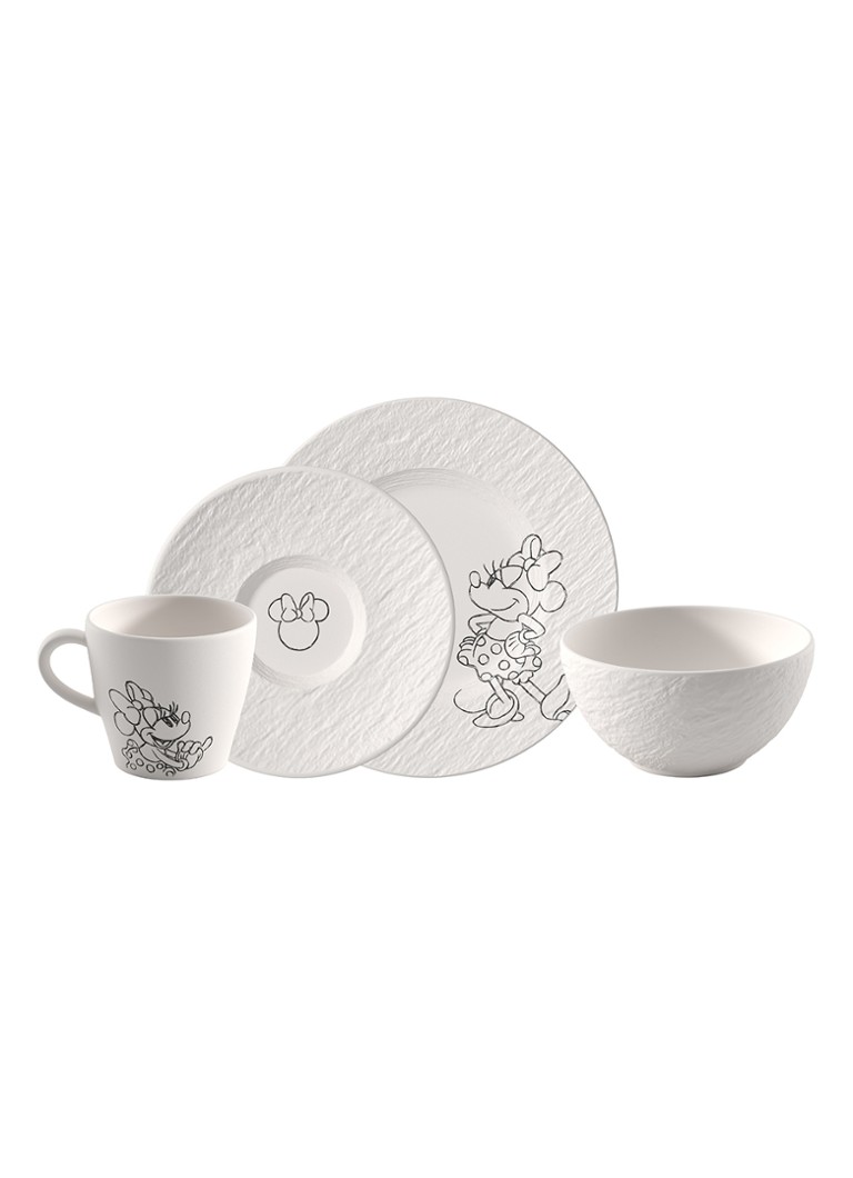 Villeroy & Boch Manufacture Rock blanc - Mickey Mouse serviesset 4-delig Wit - Deal