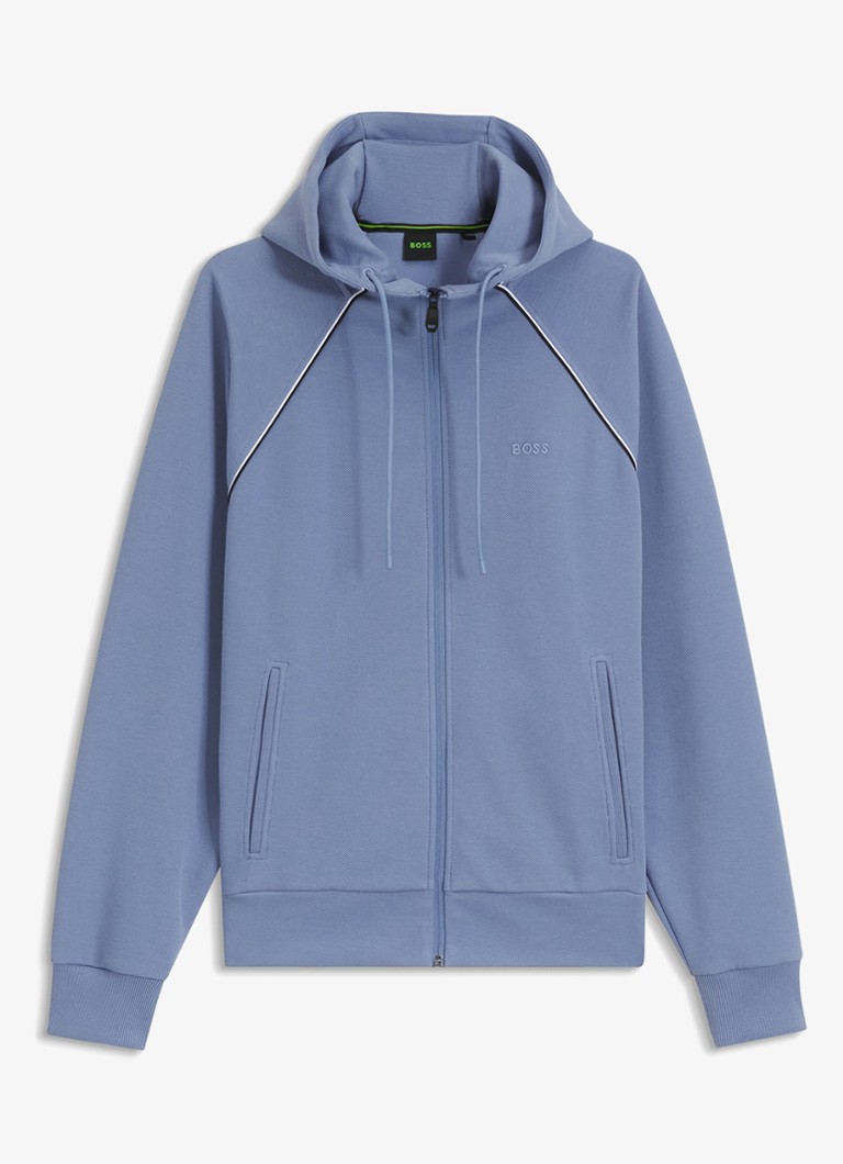 BOSS Heren SW_Join Saggy sweatvest met logoborduring in de kleur Light/Pastel Blue-459 / Blauw