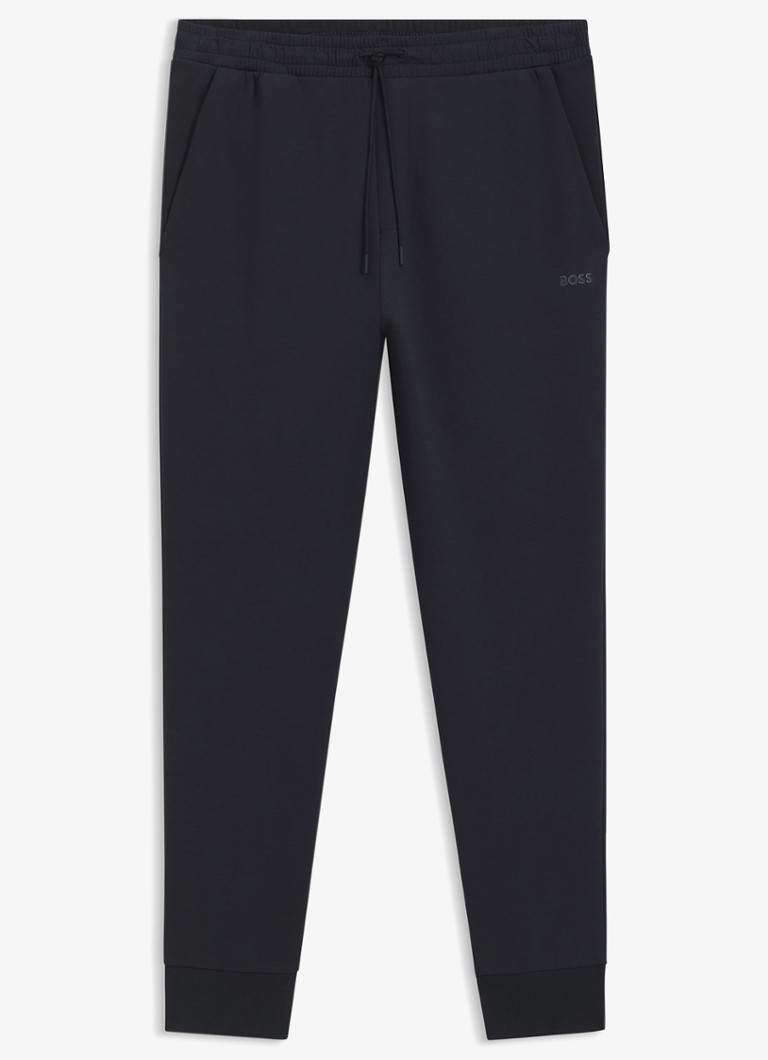 BOSS Heren Hadiko tapered fit joggingbroek met steekzakken in de kleur Blauw