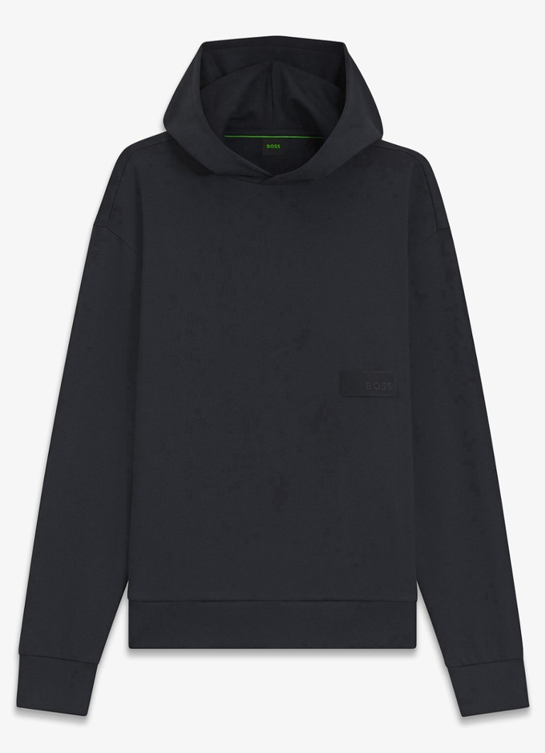 BOSS Heren Hoodie met logo in de kleur Blauw