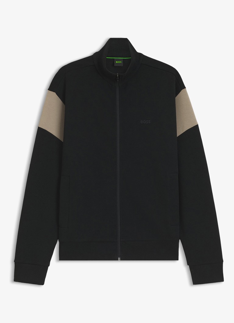 BOSS Heren Sweatvest met logo in de kleur Black-002