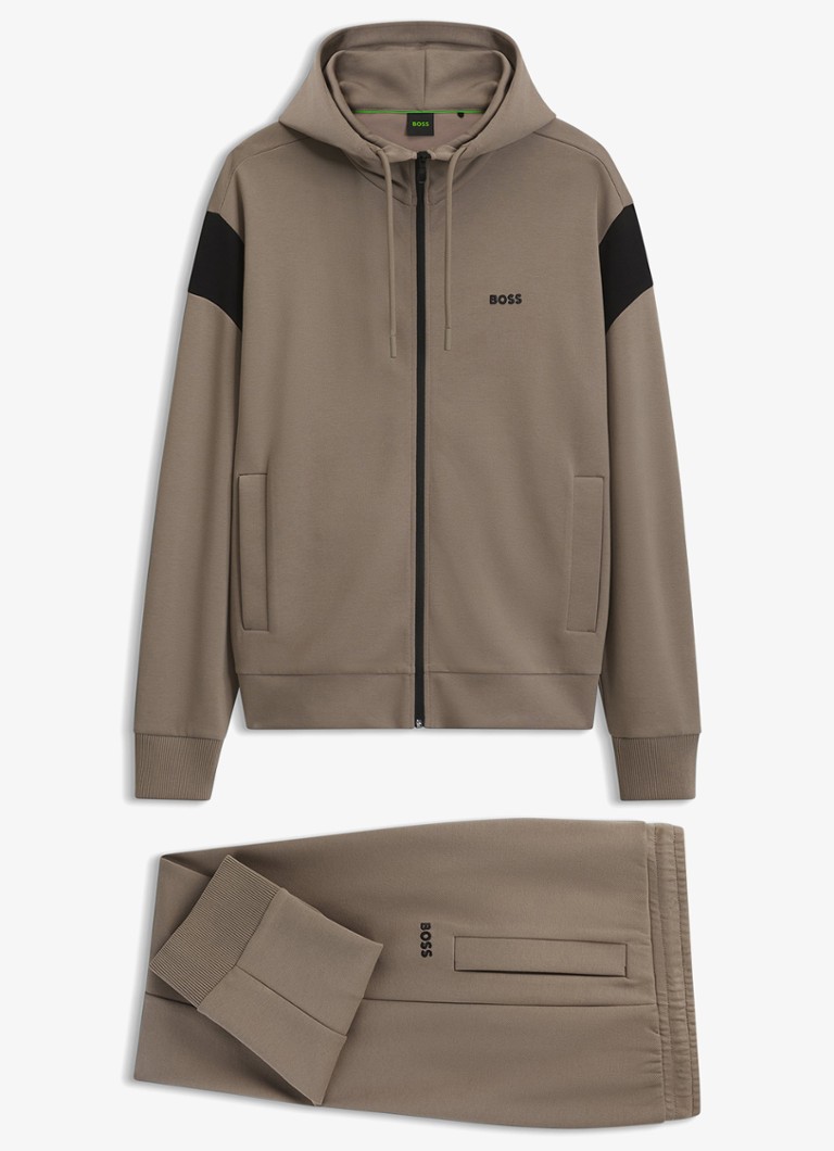 BOSS Heren Tapered fit joggingbroek met logo in de kleur Light/Pastel Green-334